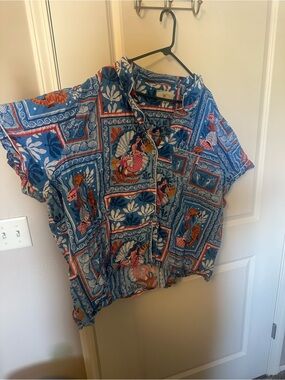 Printfresh Blue Short-Sleeve and capri sleep set with Nautical Mermaid Print